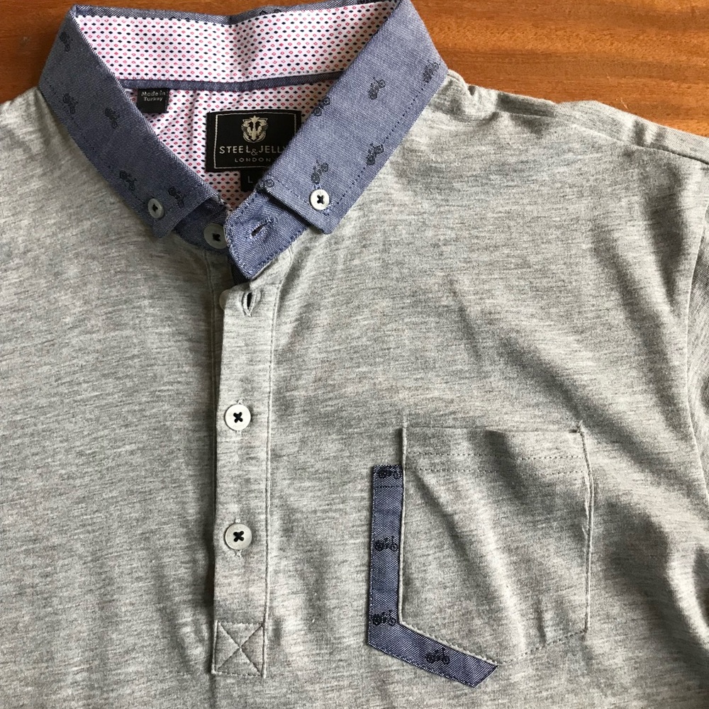 Steel & Jelly London Mens polo motorcycle shirt